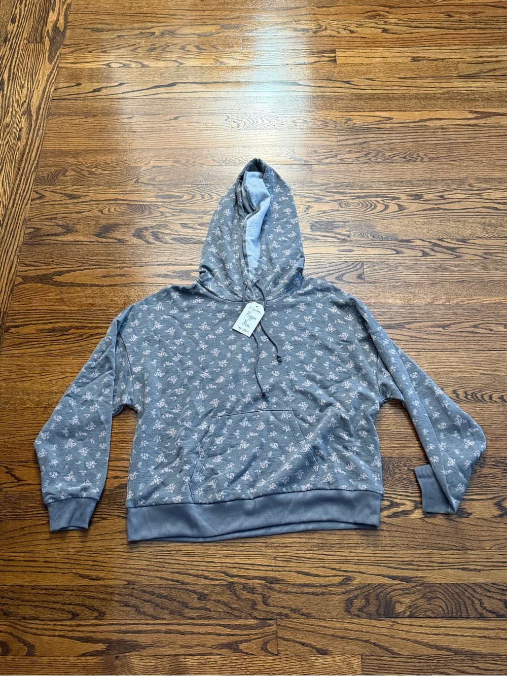 Light Gray Floral Hoodie